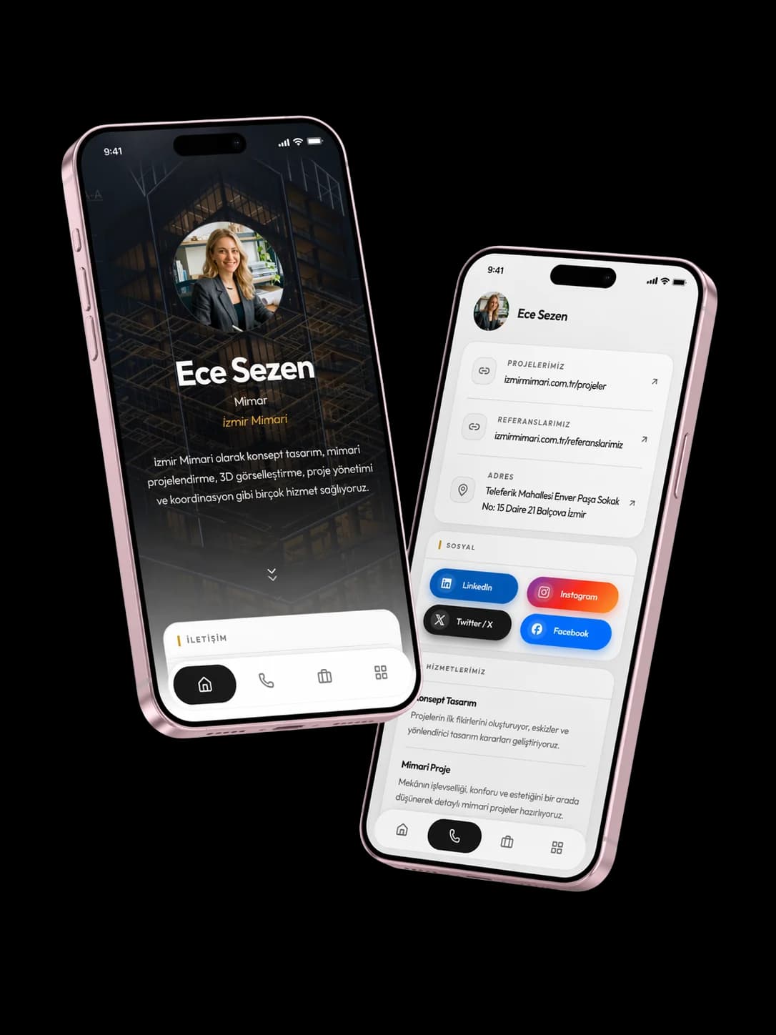 qartvizit profil telefon mockup