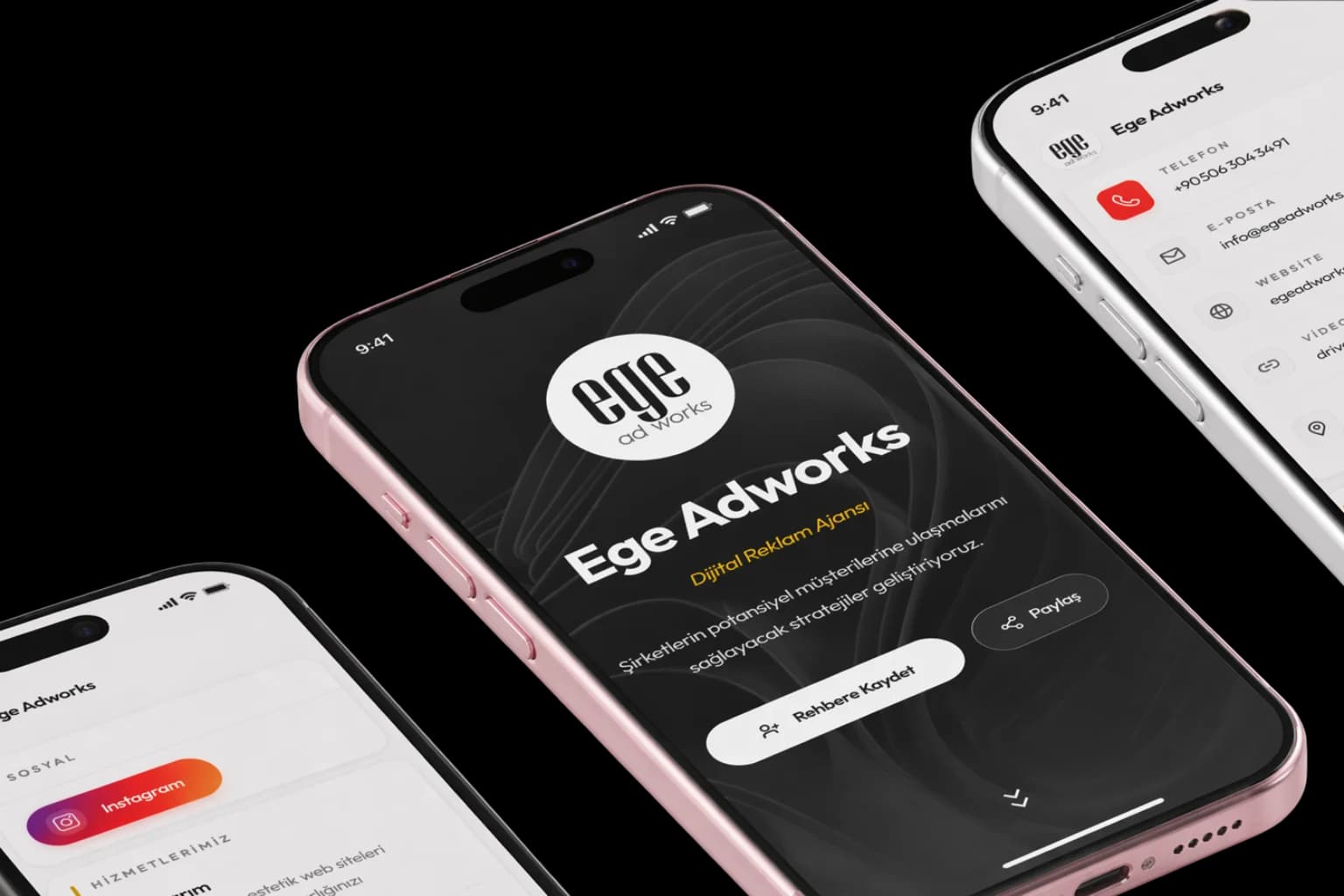 qartvizit telefon yakın çekim mockup